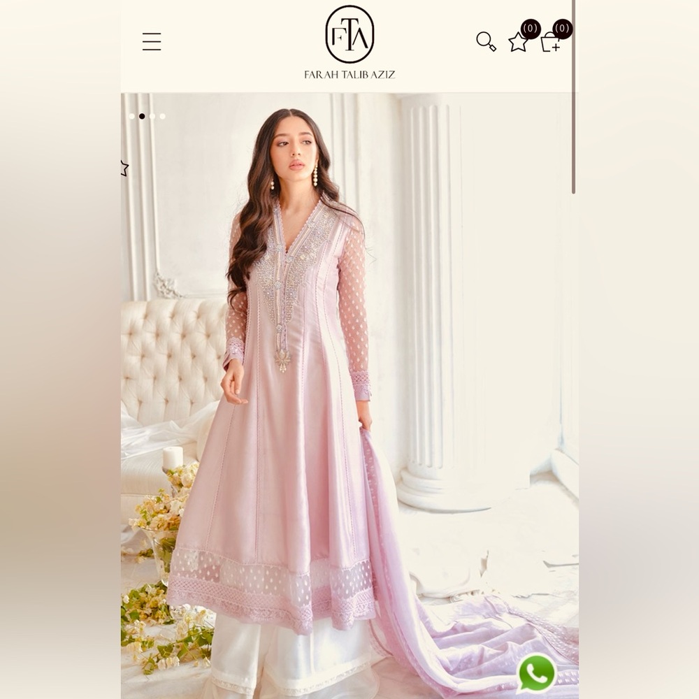 Farah talib aziz kalidaar in pink rose color